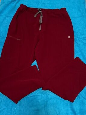 Figs Scrubs Pants Large Burgundy